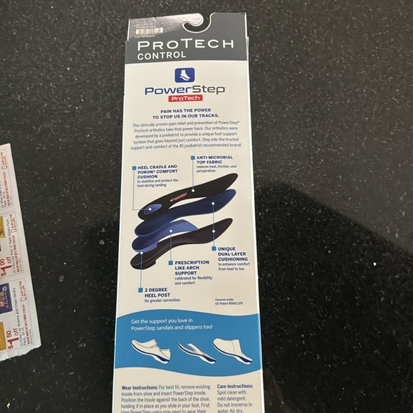 Shoe insert powerstep relieves prevents foot pain Mens 10- 10.5 woman’s 12 - Picture 3 of 7